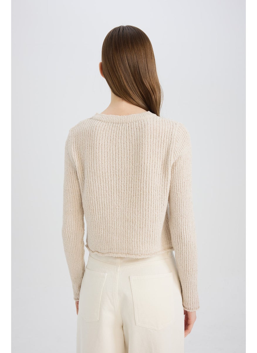 DeFacto Woman Slim Fit Crew Neck Buttoned Knitwear Cardigan  - Image 5