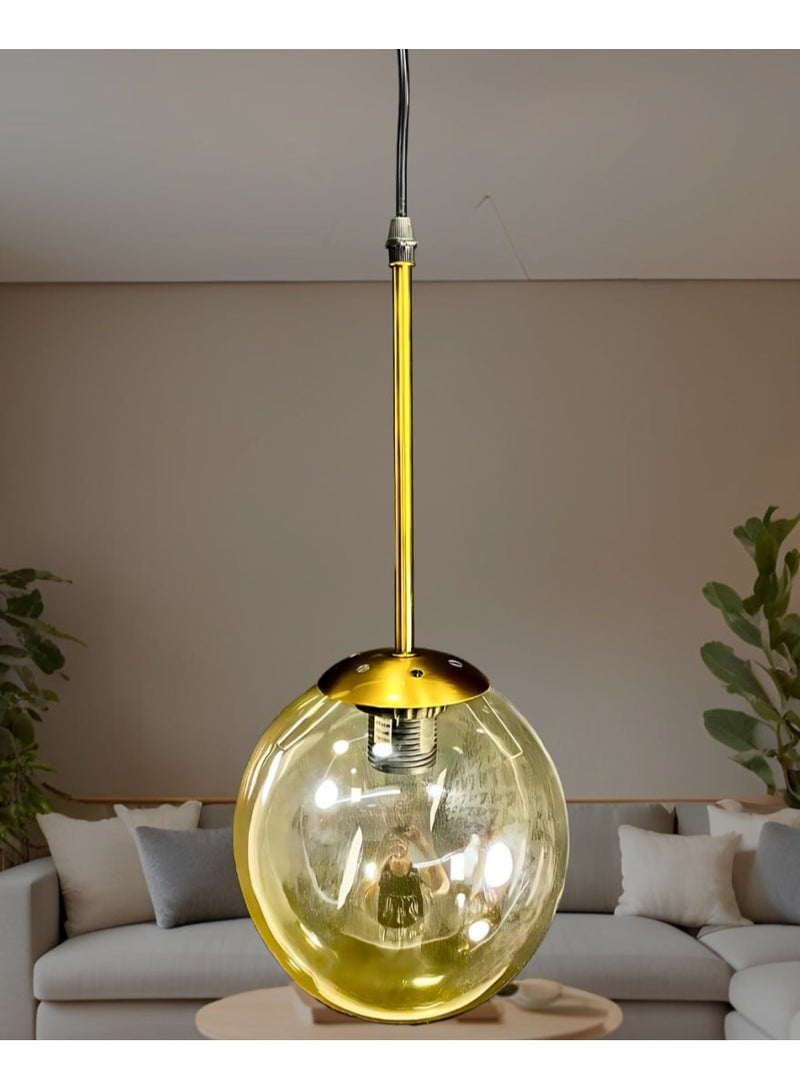 Modern single metal pendant, gold color, 1 bulb
