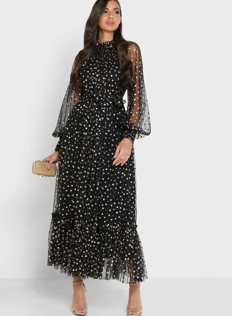 Amri Shimmer Polka Dot Dress