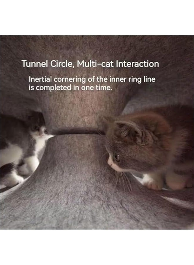 TRASSLE Large Round Cat Tunnel Bed, Peekaboo Cat Cave for Indoor Cats, Cat Bed Cave, Semi-Closed Comfortable and Washable Cat House, Detachable Donut Pet Bed for Cats and Kittens - Image 5