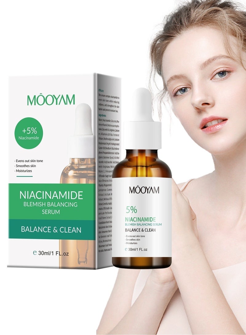 موويام سيروم 5٪ نياسيناميد لعلاج البقع و 2٪ حمض الساليسيليك لعلاج المسام للوجه للتحكم في إفراز الدهون وإصلاح حاجز البشرة يقلل الاحمرار ويوحد لون البشرة مع ترطيب عميق - Image 2