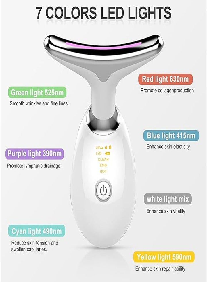 7 in 1 Face Lift, Face and Neck Beauty Device, Portable Electric Facial Massager with 7 Colors LED - Image 5