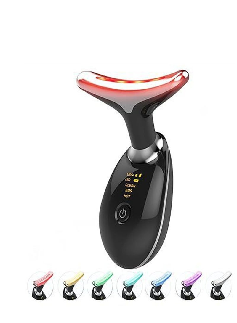 7 in 1 Face Lift, Face and Neck Beauty Device, Portable Electric Facial Massager with 7 Colors LED - Image 1