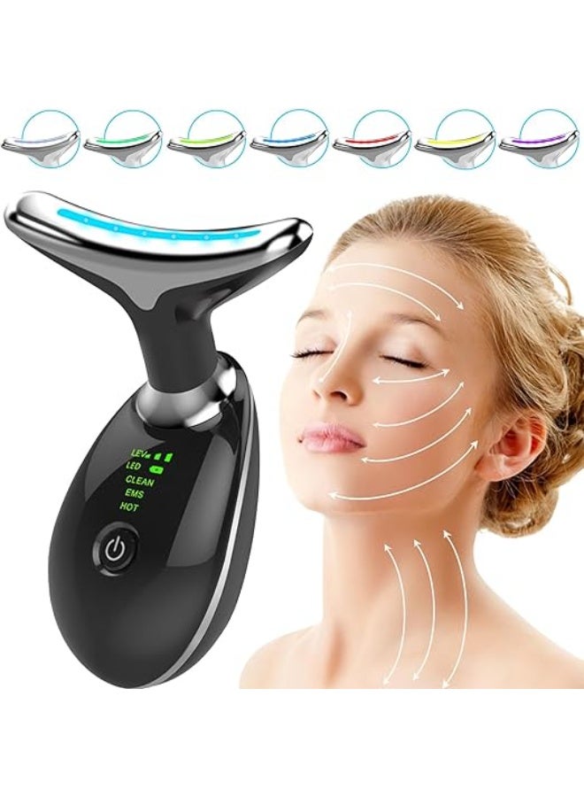 7 in 1 Face Lift, Face and Neck Beauty Device, Portable Electric Facial Massager with 7 Colors LED - Image 1