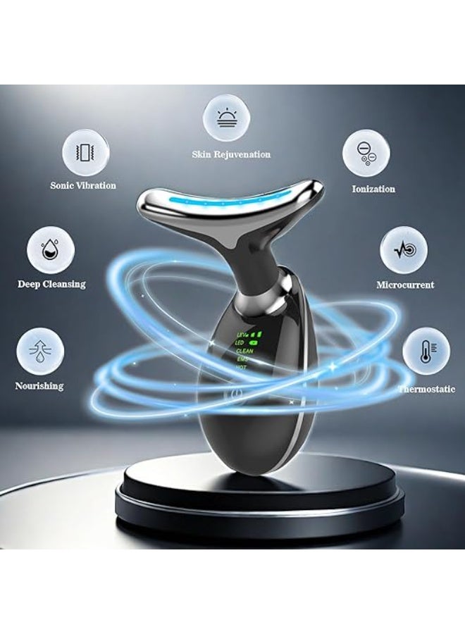 7 in 1 Face Lift, Face and Neck Beauty Device, Portable Electric Facial Massager with 7 Colors LED - Image 4