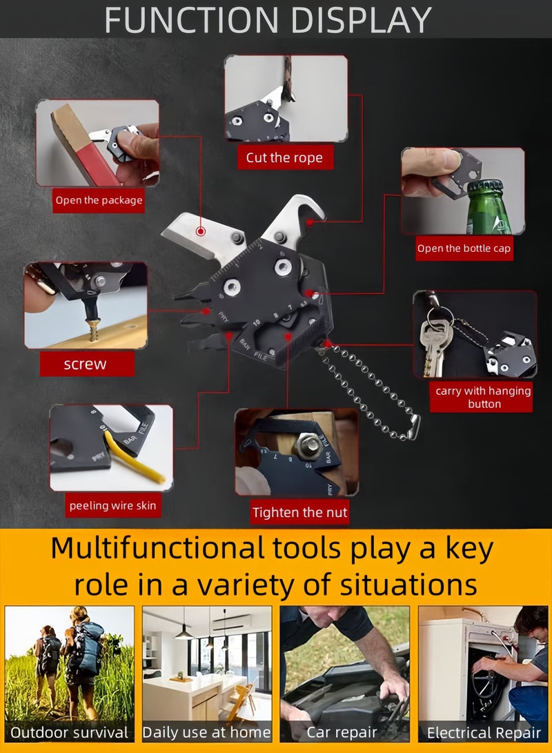 Generic Multifunction Tool Keychain Multitool 12 in 1 Key Tool  - Image 4