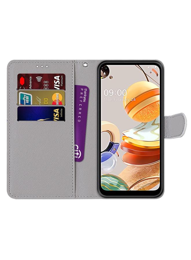 S-TOP Case For LG K61 Coloured Drawing Cross Texture Horizontal Flip PU Leather Case with Holder & Card Slots & Wallet & Lanyard - Image 3