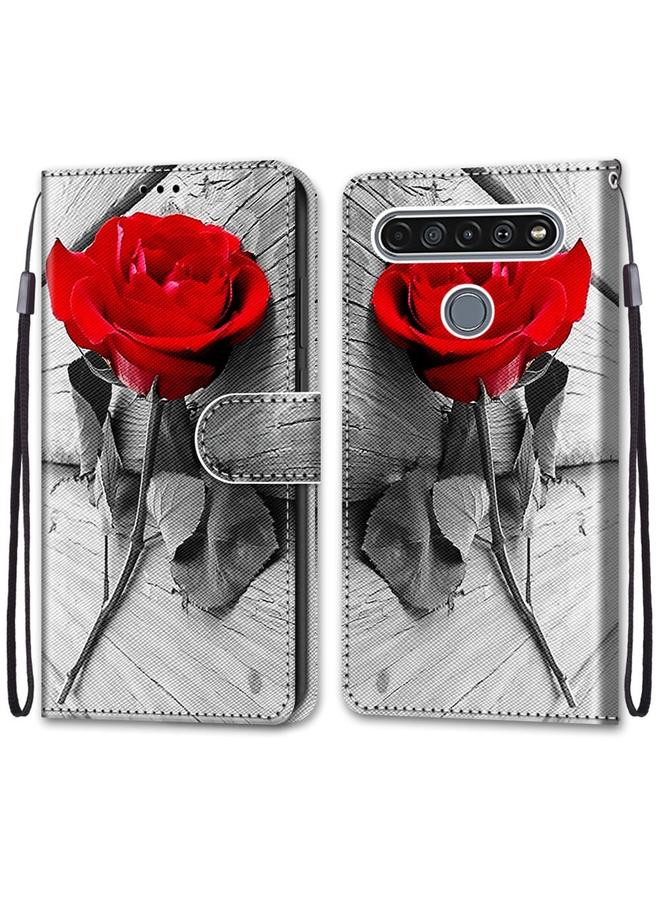 S-TOP Case For LG K61 Coloured Drawing Cross Texture Horizontal Flip PU Leather Case with Holder & Card Slots & Wallet & Lanyard - Image 2