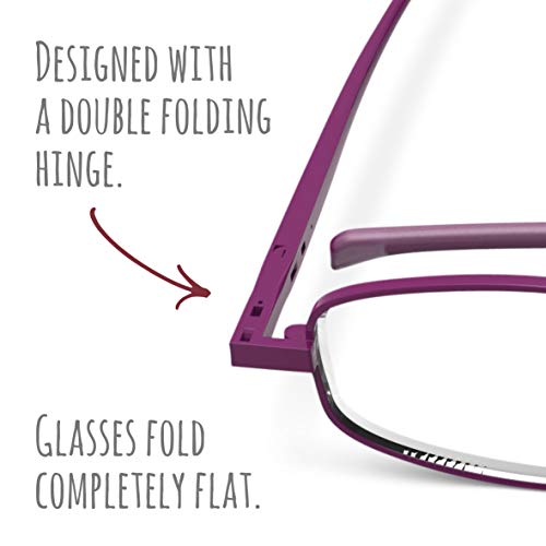 IF Compact Lenses Readers Slim Flat-Folding Unisex Reading Glasses - Orchid "+1.5""" - Image 4