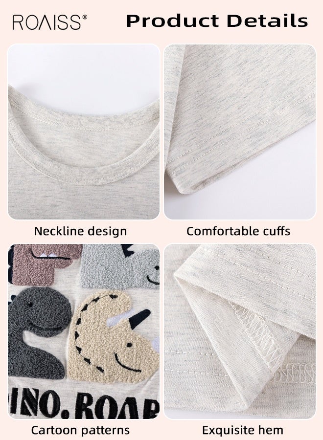 roaiss Boys 2PCS Outfit, Adorable T-Shirt and Shorts Set for Boys, Summer Suit with Short Sleeve Top and Elastic Waist Short Pants, Perfect for Daily Wear or Various Occasions - Image 4