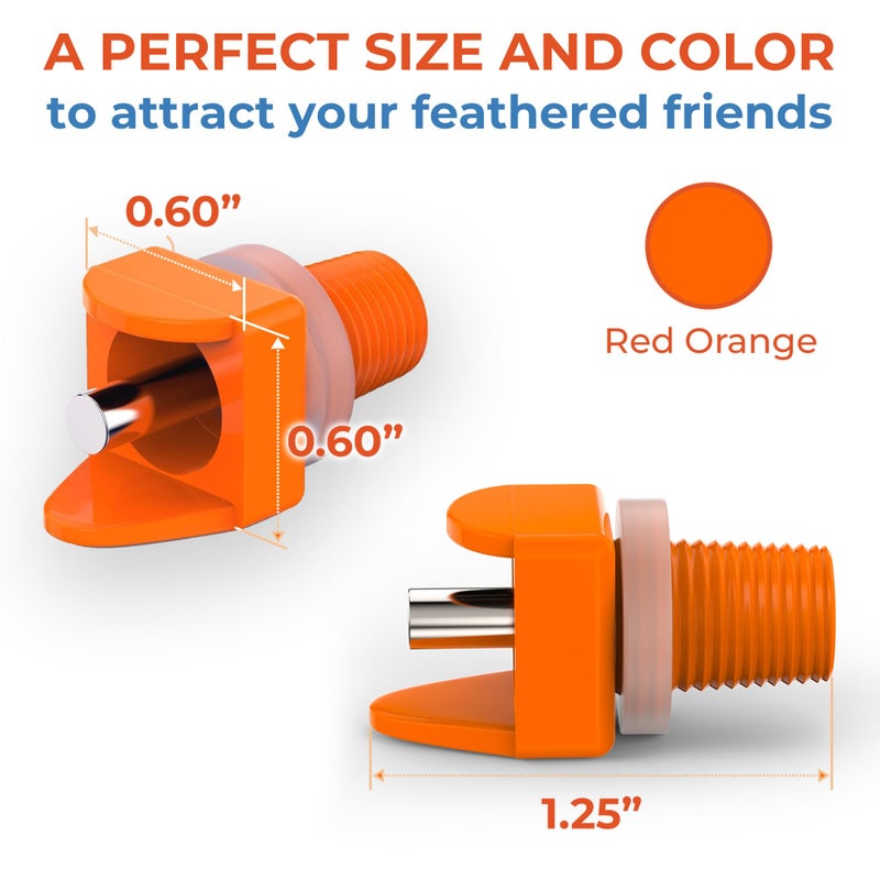 Lil'Clucker Horizontal Chicken Waterer Nipples, Pack of 15 Chicken Nipple Waterer with Drill Bits, Easy Install Automatic Chicken Waterer System, No Leak Chicken Water Feeder, Poultry Waterer - Orange - Image 2