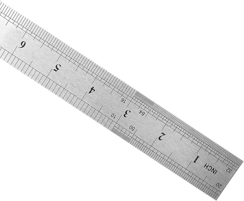 Stainless Steel Double Sided 60cm 24 Inch Measuring Ruler Silver - Image 2