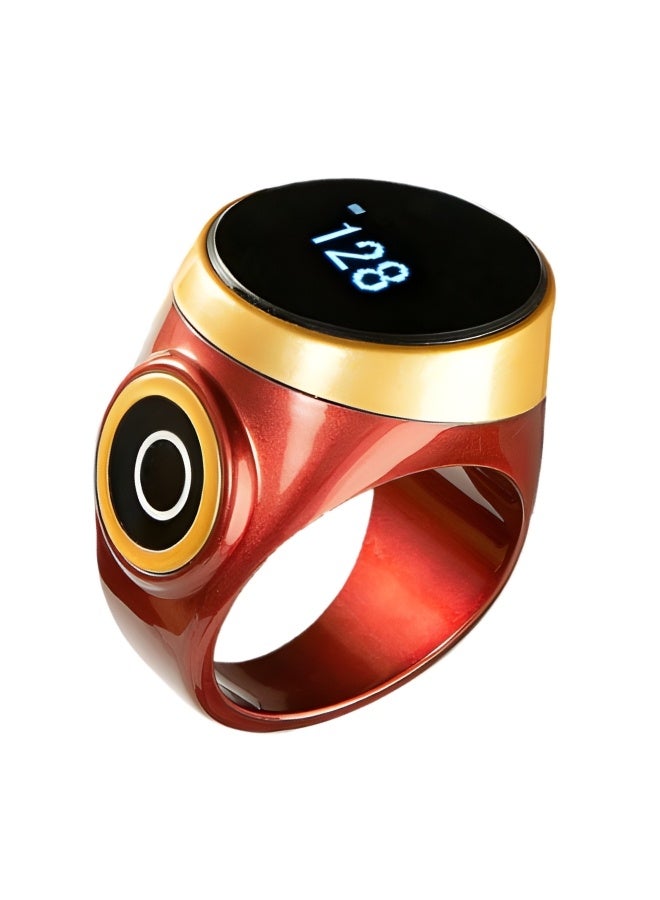 خاتم تسبيح ذكي بشاشة OLED عالية الدقة، شحن Type‑C مقاوم للماء مع سوار سيليكون قابل للتعديل بثلاث مقاسات 18/20/22 مم - Image 1