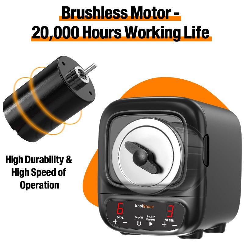 KoolStone C1 Pro Max Professional Rock Tumbler Kit  Large 3LB Capacity  Brushless Motor Up to 6X More Noise Cancelling Ultra Quiet Rotary Polisher with Full Accessories Ideal for Adults Kids - Image 3