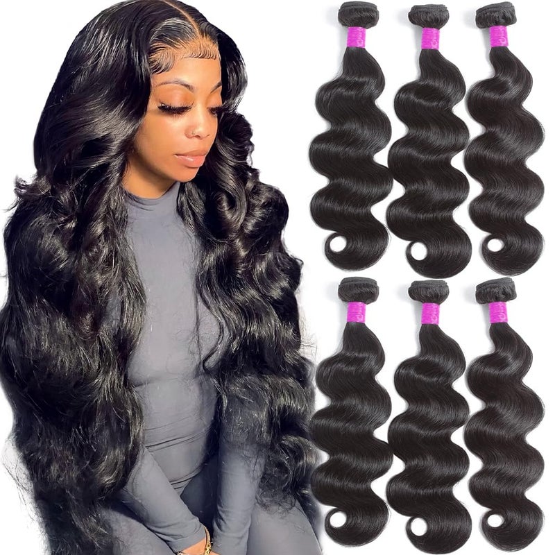 Flady Body Wave 3 Bundles Human Hair 22 24 26 Inch 100 Unprocessed 12A Human Hair Bundles Body Wave 3 Bundles Human Hair Weave Body Wave Human Hair Extensions Natural Color