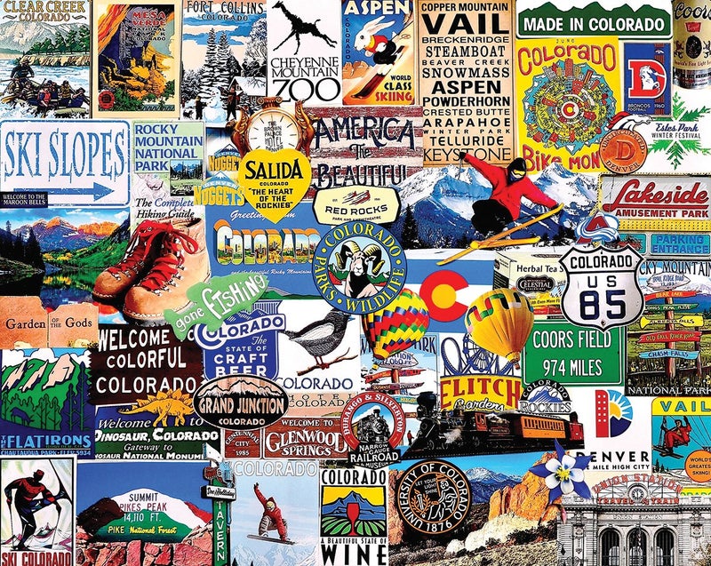 White Mountain 1000 Piece Jigsaw Puzzle Rocky Mountain Icons Puzzles with Large Pieces for Adults and Family 24x30  I Love Colorado - Image 3