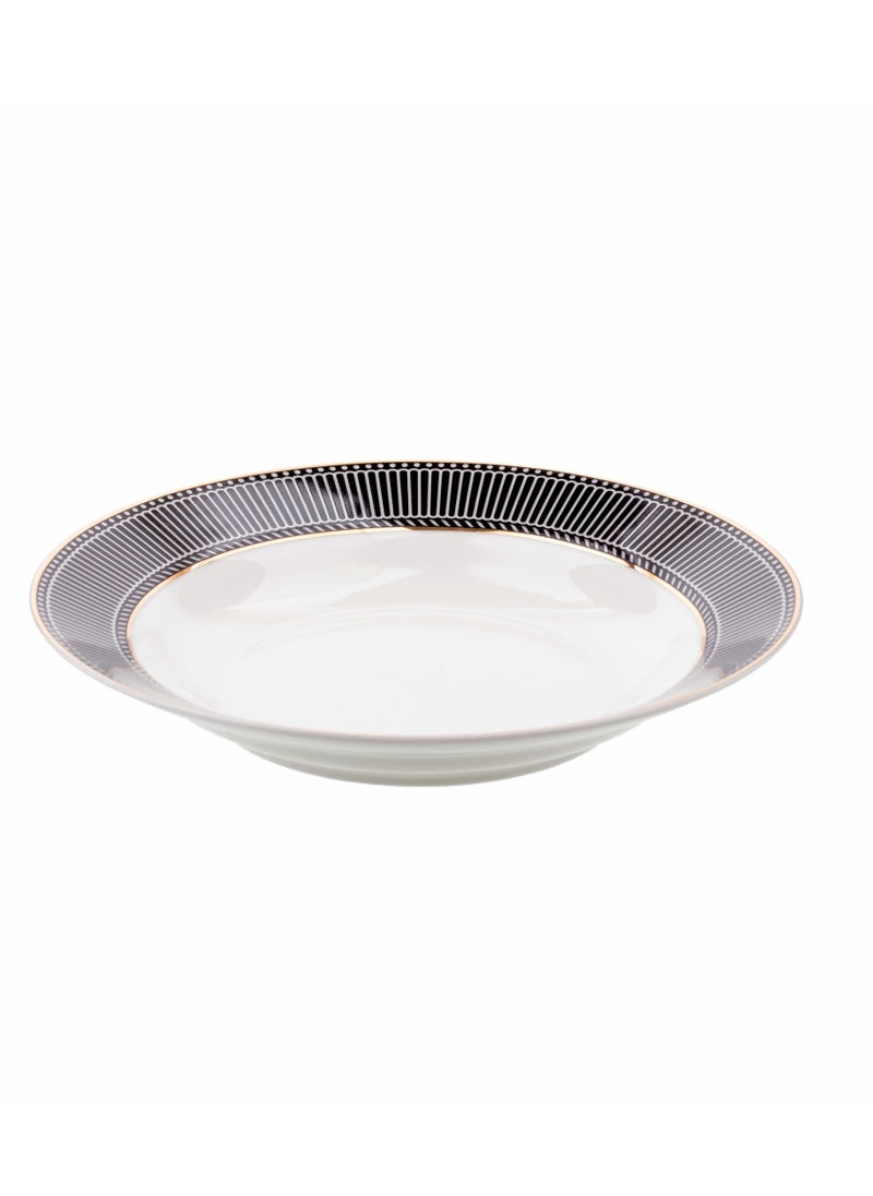 Hic - deep porcelain dinner plates 4 Piece with black and gold design 20 cm - Image 1