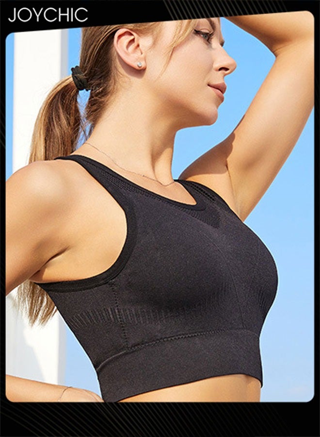 Joychic سوتيان قطن مدمج مريح كلاسيكي للنساء، سوتيان رياضي مضاد للصدمات مع تصميم مجوف وقابل للتنفس للتدريب والركض - Image 3