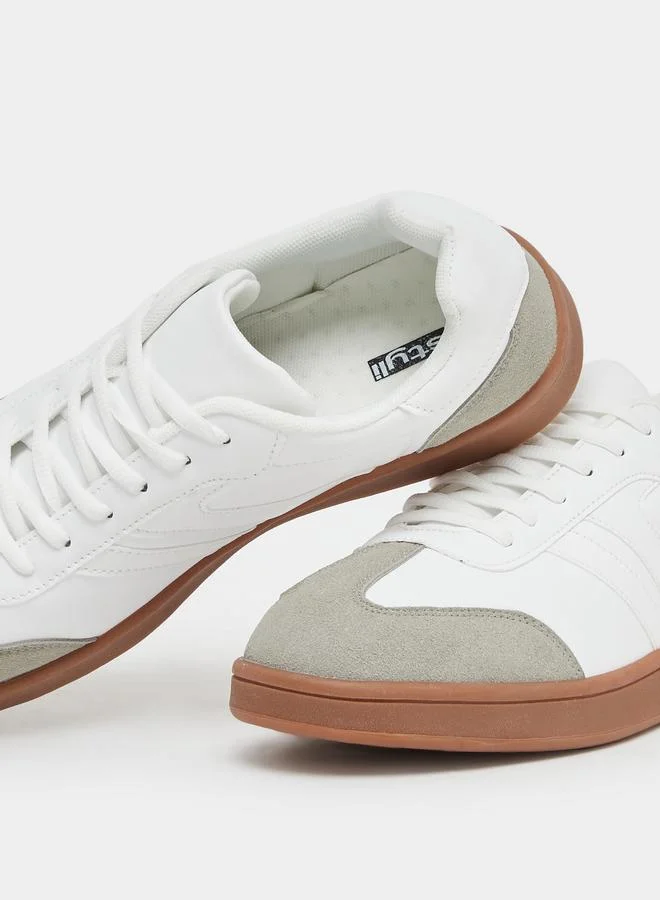 Styli Active Men Color Block Lace Up Gum Sole Sneakers
