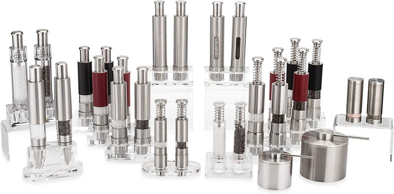 QUALIZA Kitchen Mini Pepper Grinder Crusher Mill Stainless Steel Hand Thumb Press Set Machine with Stylish Design for Grinding Salt and Black Pepper - Image 5