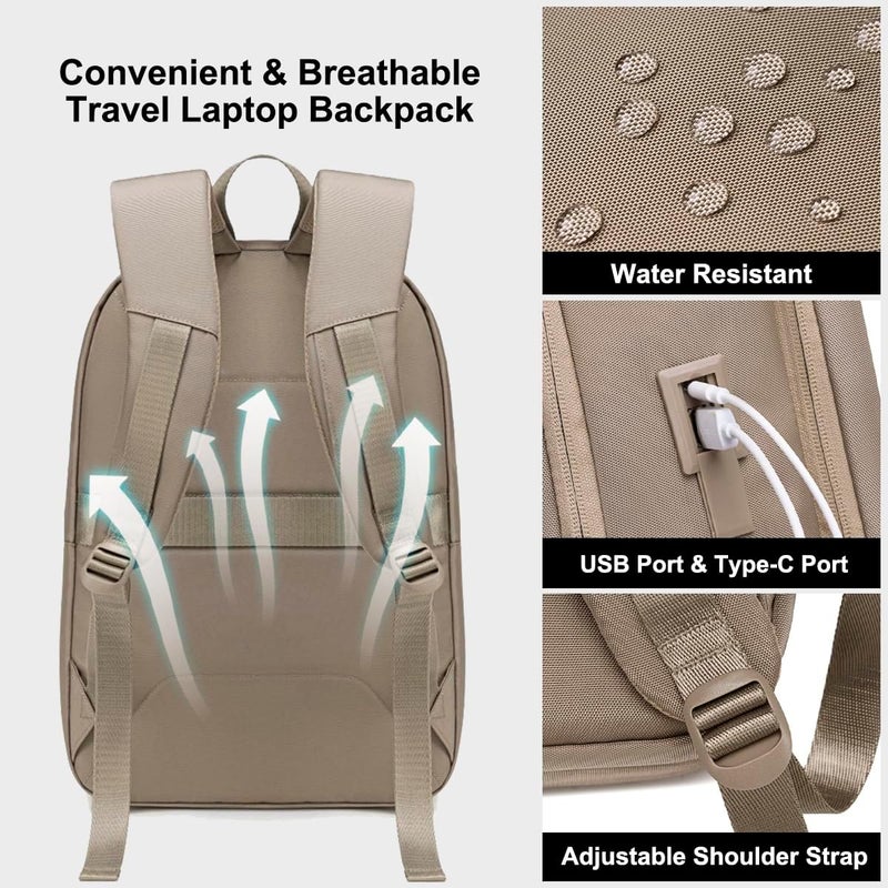 شانتريا حقيبة ظهر للابتوب للنساء، مقاس 15.6 بوصة، حقائب ظهر عمل تجاري مع منفذ USB، مقاومة للماء، حقيبة يومية أنيقة وعملية لعطلة نهاية الأسبوع، الأعمال، التنزه والسفر - Image 4