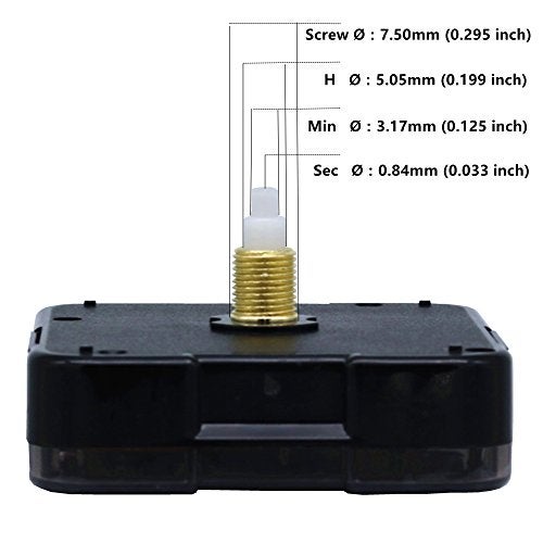 TIKROUND Youngtown 12888 Quartz DIY Wall Clock Movement Mechanism Repair Parts Replacement Kit Sweep Silent Movement,17 mm (43/64 inch) Shaft Length 9.5 mm (3/8 inch) Thread Length. - Image 3