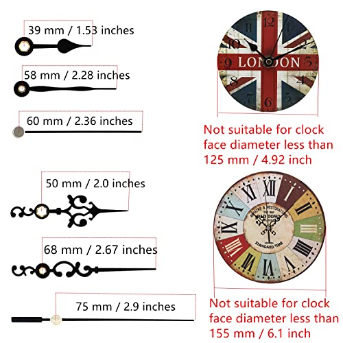 TIKROUND Youngtown 12888 Quartz DIY Wall Clock Movement Mechanism Repair Parts Replacement Kit Sweep Silent Movement,17 mm (43/64 inch) Shaft Length 9.5 mm (3/8 inch) Thread Length. - Image 4