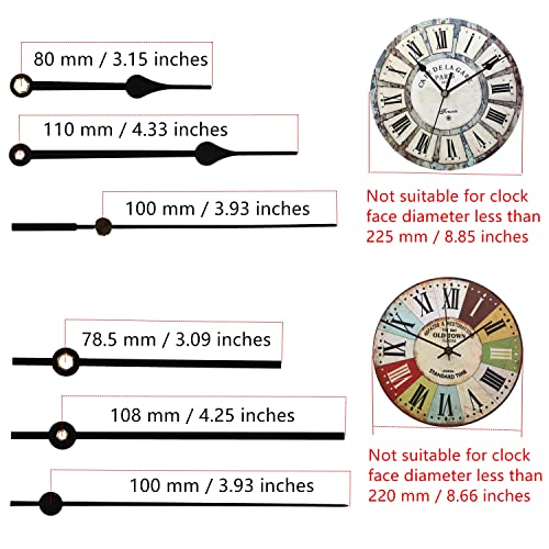 TIKROUND Youngtown 12888 Quartz DIY Wall Clock Movement Mechanism Repair Parts Replacement Kit Sweep Silent Movement,17 mm (43/64 inch) Shaft Length 9.5 mm (3/8 inch) Thread Length. - Image 5