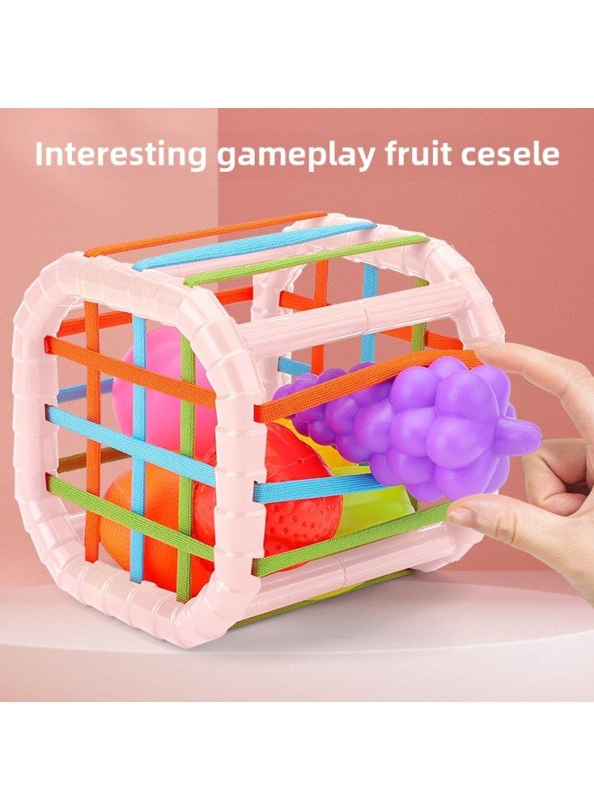 Rainbow Sesele Educational Toys Baby Toys Neonatal Fine Movements Polyhedron Early Education 0-1 Years Old-Color:Fruit Cesele [basic Model Is Not Available] Pink E-commerce Box
