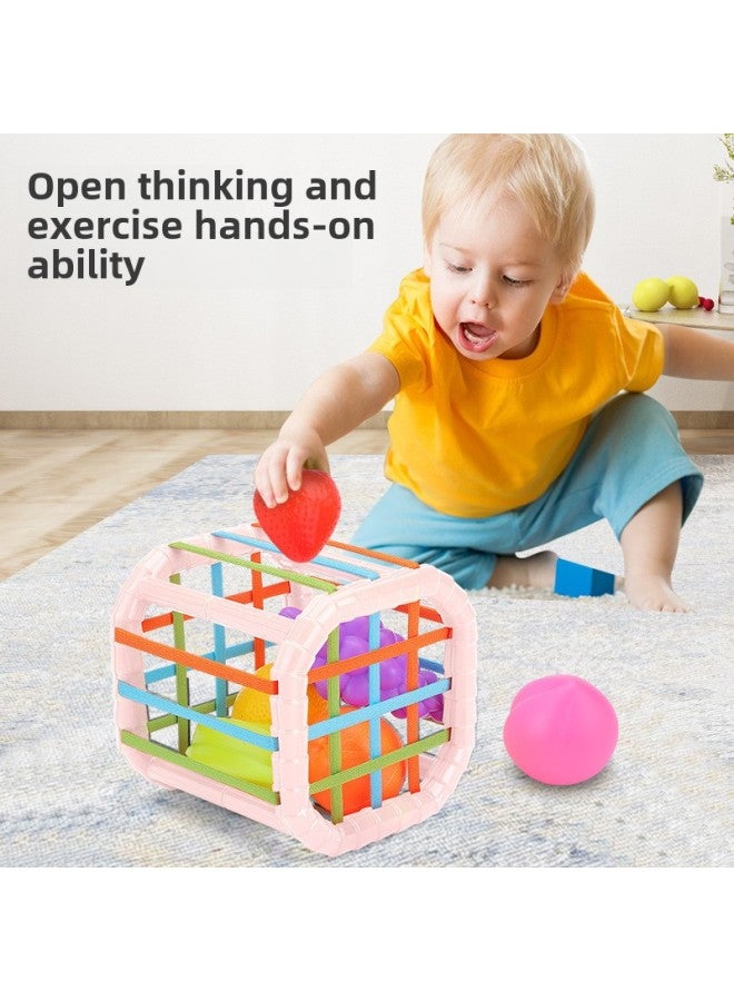 Rainbow Sesele Educational Toys Baby Toys Neonatal Fine Movements Polyhedron Early Education 0-1 Years Old-Color:Fruit Cesele [basic Model Is Not Available] Pink E-commerce Box