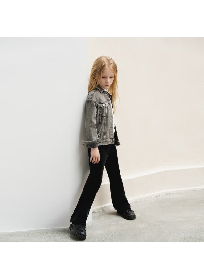 Aimer Kids Girls' Island Fleece Flared Pants Black 170 - Image 3