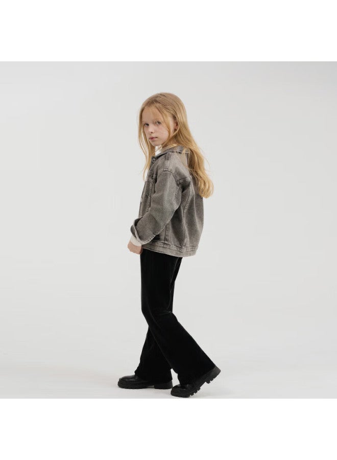 Aimer Kids Girls' Island Fleece Flared Pants Black 170 - Image 4