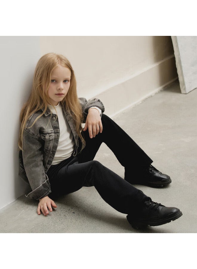 Aimer Kids Girls' Island Fleece Flared Pants Black 170 - Image 2