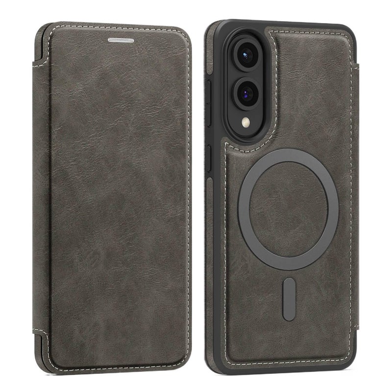 MagSafe Drop Protection PU Case for Samsung Galaxy A15 and Kickstand and Scratch Resistant in Gray for Travel - Image 1