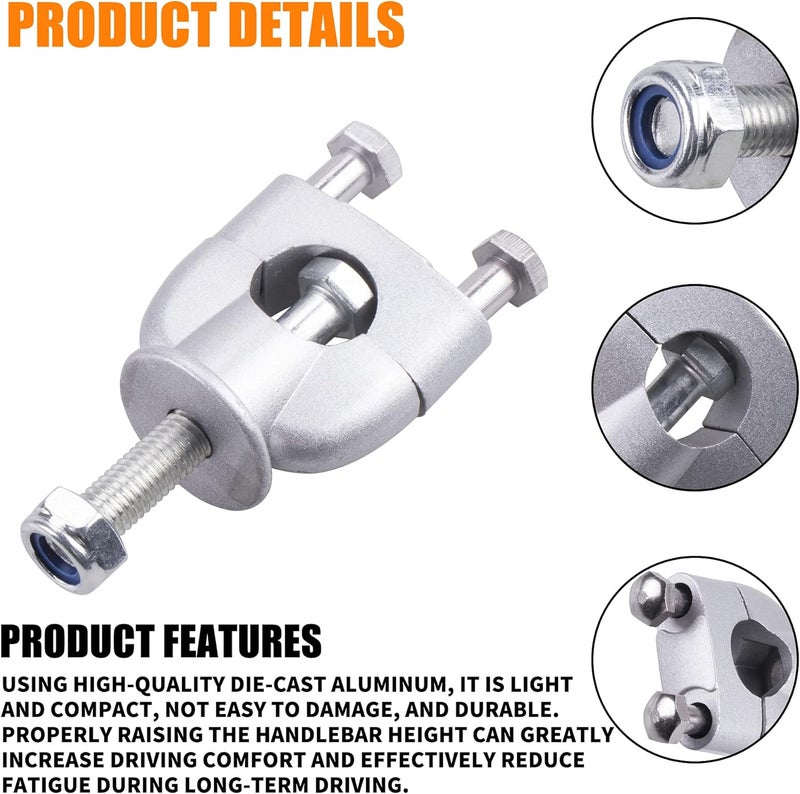 MRELC Motorcycle Handlebar Risers Mount Clamps fit for 22mm 7/8" Motorcycle Dirt Pit Bike ATV Scooter Moped - Image 2