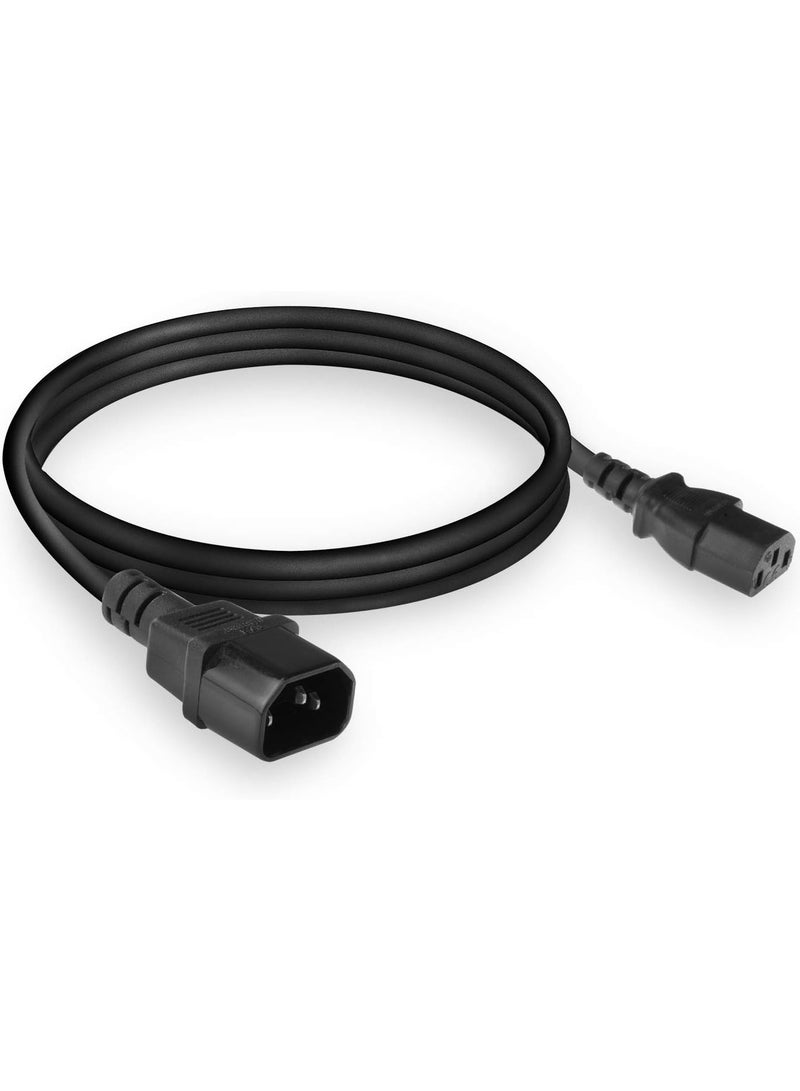 (قطعتان) كابل تمديد طاقة (1.5 متر) C13 إلى C14 - معيار IEC 320، عالي التحمل 10 أمبير/250 فولت، غلاف متين من مادة PVC - لأجهزة الكمبيوتر، وأجهزة UPS، والشاشات، والخوادم، والطابعات - Image 2