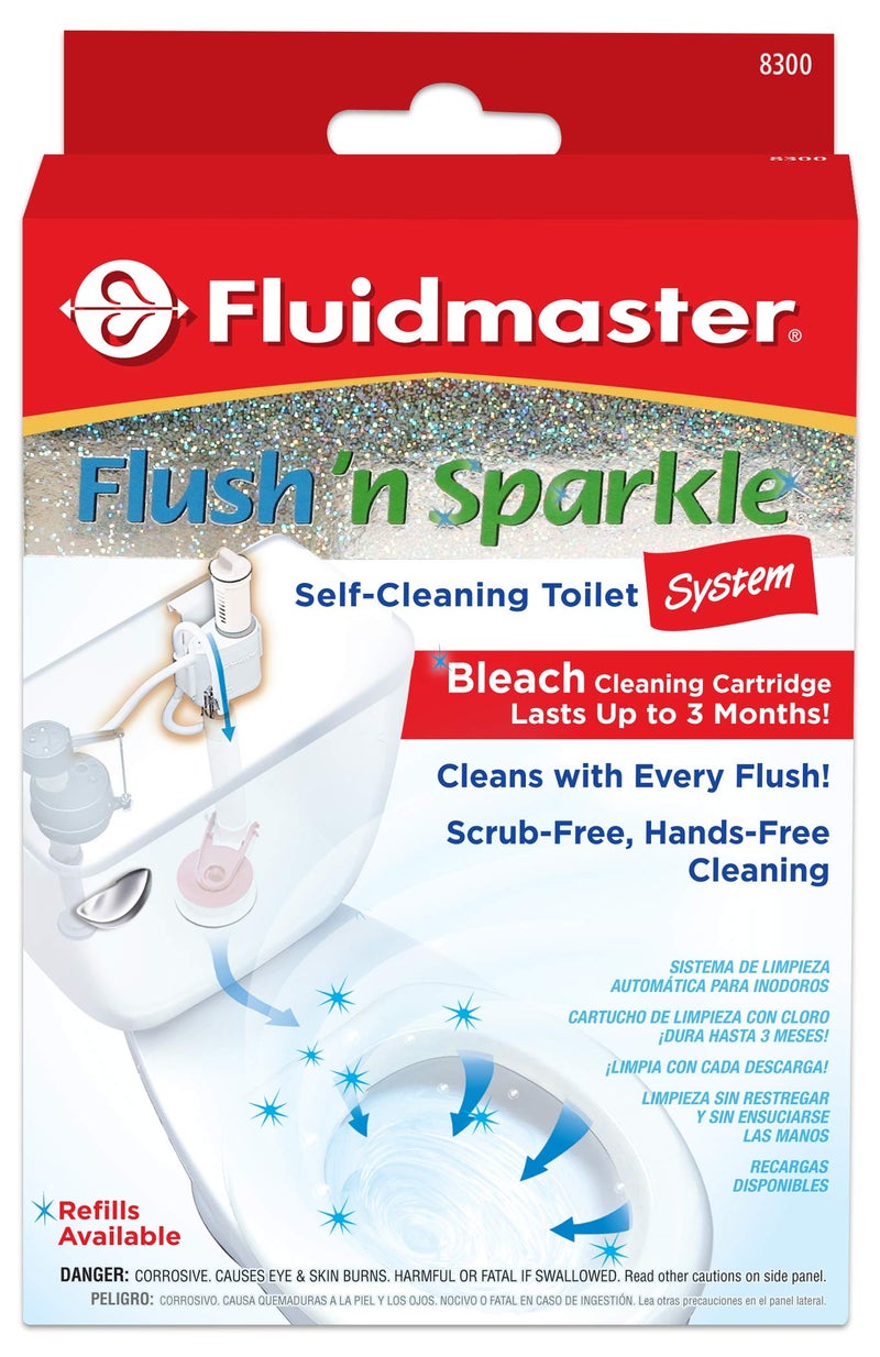 Fluidmaster 8300 Flush 'n Sparkle Automatic Toilet Bowl Cleaning System with Bleach Cartridge, 1 Count (Pack of 1) ( Packaging May Vary) - Image 1
