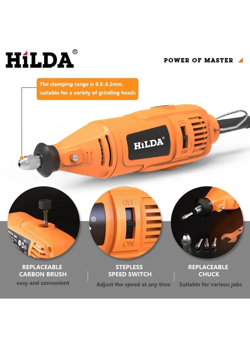 هيلدا مثقاب كهربائي صغير طاحونة النقش القلم مثقاب صغير كهربائي أداة دوارة ماكينة الطحن الملحقات - Image 4