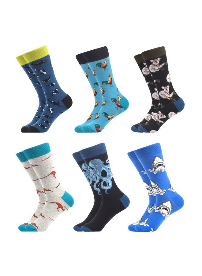 WeciBor Men's Colorful Novelty Patterned Casual Crew Socks Packs (057-26) - Image 1