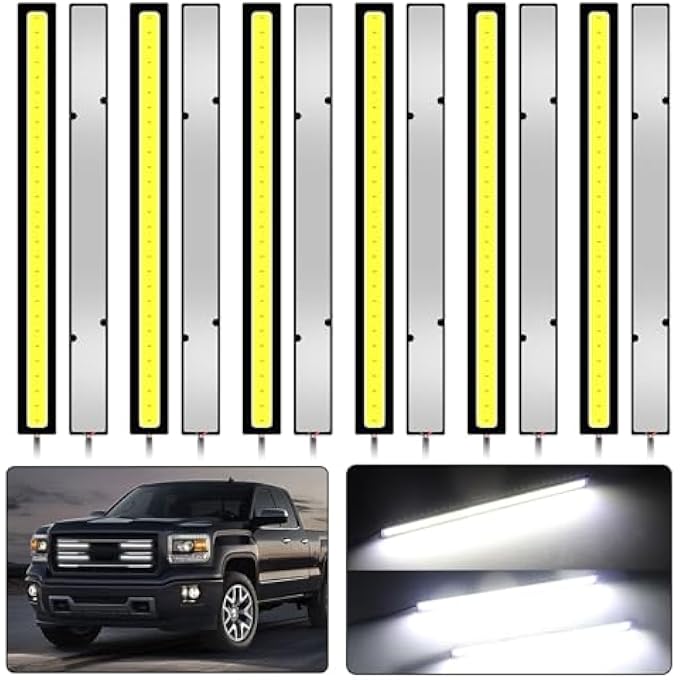 SWIUKPHE Super Bright Daytime Running Lights  12Pcs 12V Led Strip  Waterproof Universal Exterior Lights For Car Truck Bike  Boat  Underglow Running Lamp - Image 1