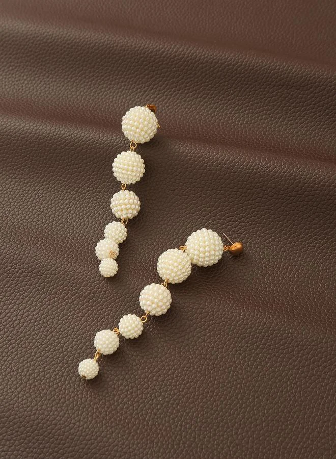 Take Two Faux Pearl Tassel Earrings