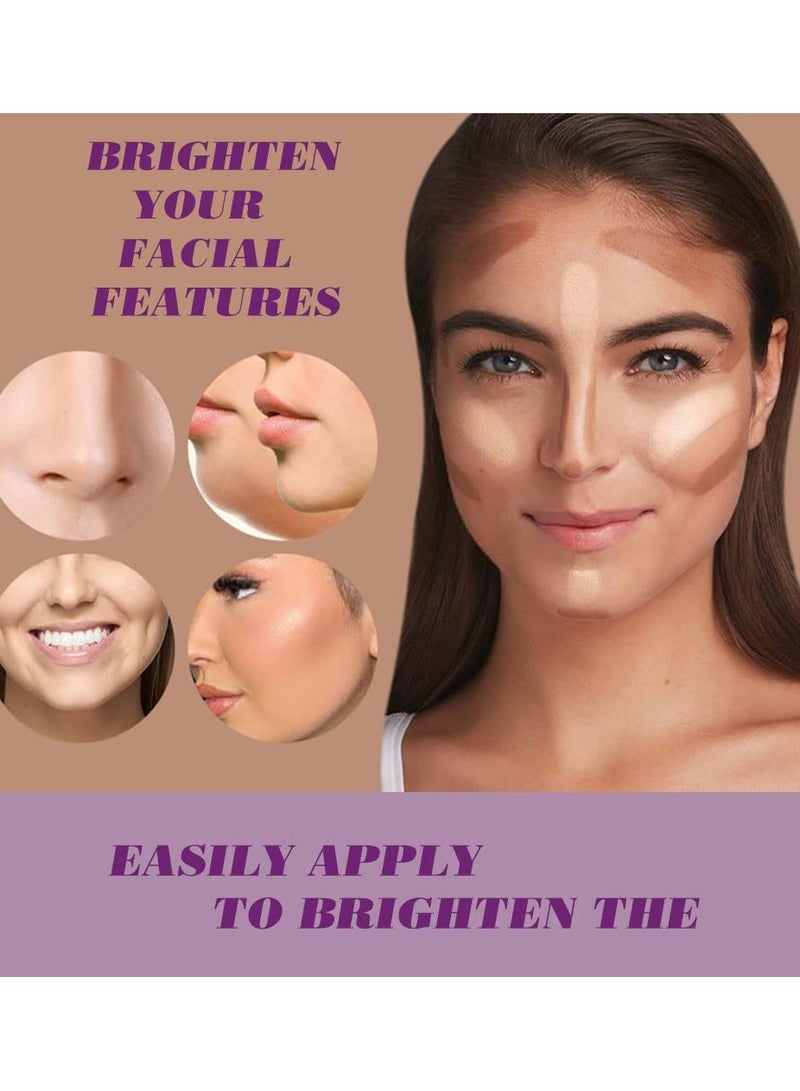 5Pcs Cream Contour and Highlighter Makeup Sticks, Easy Contouring Kit for Beginners, Face Primer and Concealer Stick for Flawless Skin - Image 1