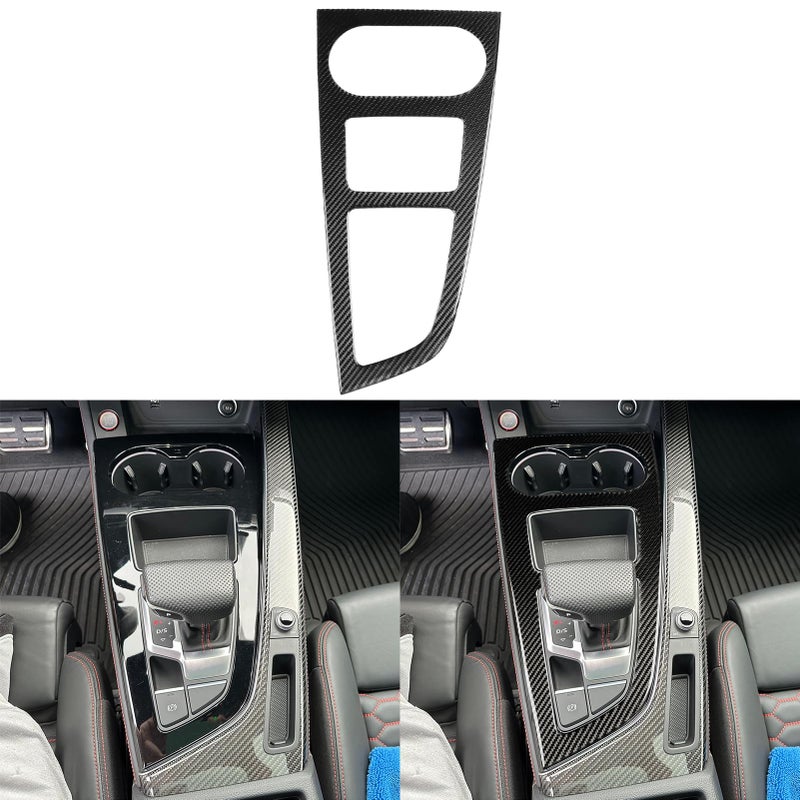 NVCNX Real Carbon Fiber Compatible with Audi B9 A4 S4 A5 S5 2020-2025 / RS5 2021-2025 2022 2023 2024 Car Center Console Gear Shift Panel Cover Sticker Decal Interior Trim Accessories 1PC - Image 1