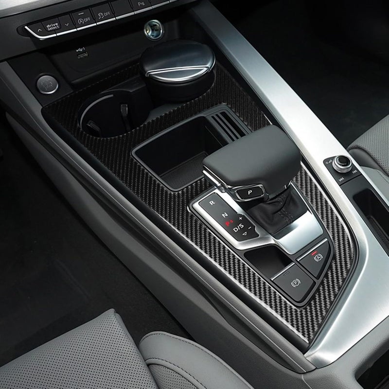 NVCNX Real Carbon Fiber Compatible with Audi B9 A4 S4 A5 S5 2020-2025 / RS5 2021-2025 2022 2023 2024 Car Center Console Gear Shift Panel Cover Sticker Decal Interior Trim Accessories 1PC - Image 4