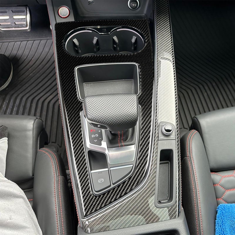 NVCNX Real Carbon Fiber Compatible with Audi B9 A4 S4 A5 S5 2020-2025 / RS5 2021-2025 2022 2023 2024 Car Center Console Gear Shift Panel Cover Sticker Decal Interior Trim Accessories 1PC - Image 5