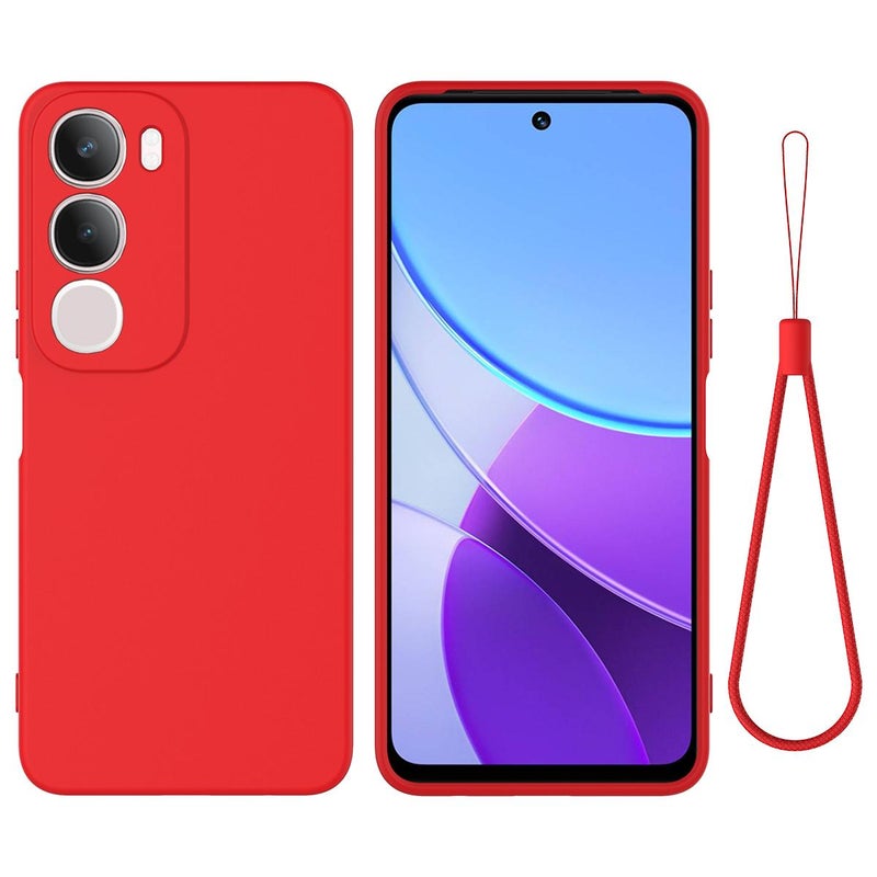 BURAQ Case Cover For vivo Y29 5G Solid Color Liquid Silicone Dropproof Full Coverage Phone Case(Red) - Image 1