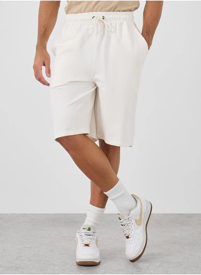 Styli Styli Oversized Solid Shorts with Drawstring