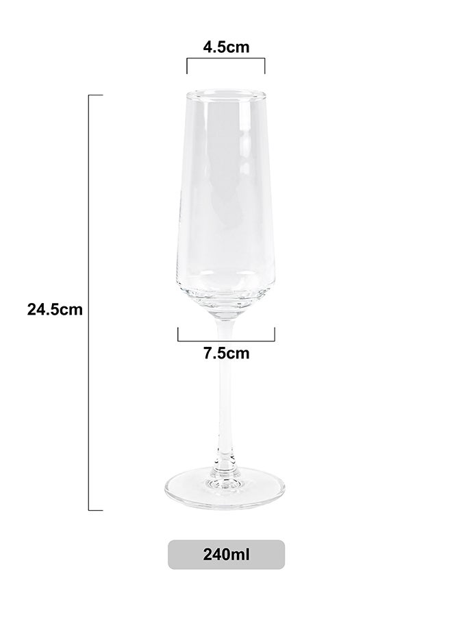 Ollieroo Clear Elegant Champagne Glasses Set of 6 240ml, Unique Gift for Birthday, Wedding, Mother’s Day, Ideal for Wine Tasting, Daily Use - Image 4