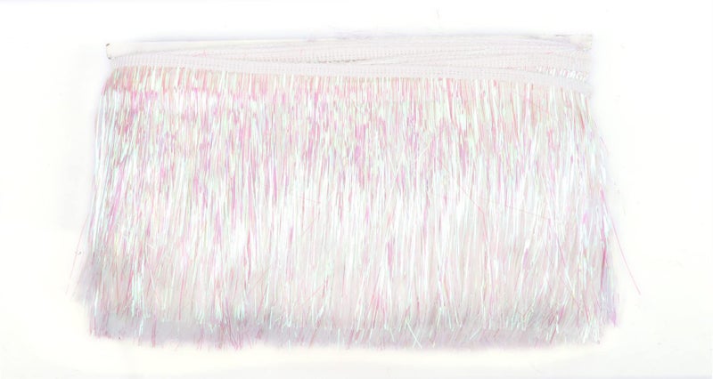 YYCRAFT 4 Wide Tinsel Fringe Trim Garland  Dance Costume Trimming With Shiny Foil Effect for Party Decor 10 Yards Iridescent White