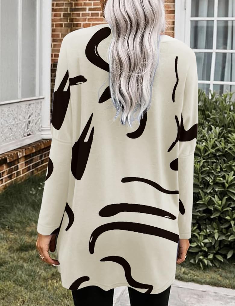 Poetsky Print Tops Tunic Oversized Shirts and Blouses Printed Ethnic Style Blouses with Pockets Dressy Casual Outfits to Wear with Leggings - Image 2